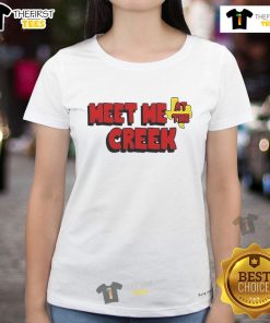 Happy Billy Strings Co. 'Meet Me At The Creek' ladies tee featuring vibrant design and comfortable fit for music lovers.