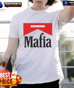 Alt Text: Happy Buffalo Mafia Marlboro Logo T-Shirt featuring a vibrant graphic design and bold lettering, perfect for fans.