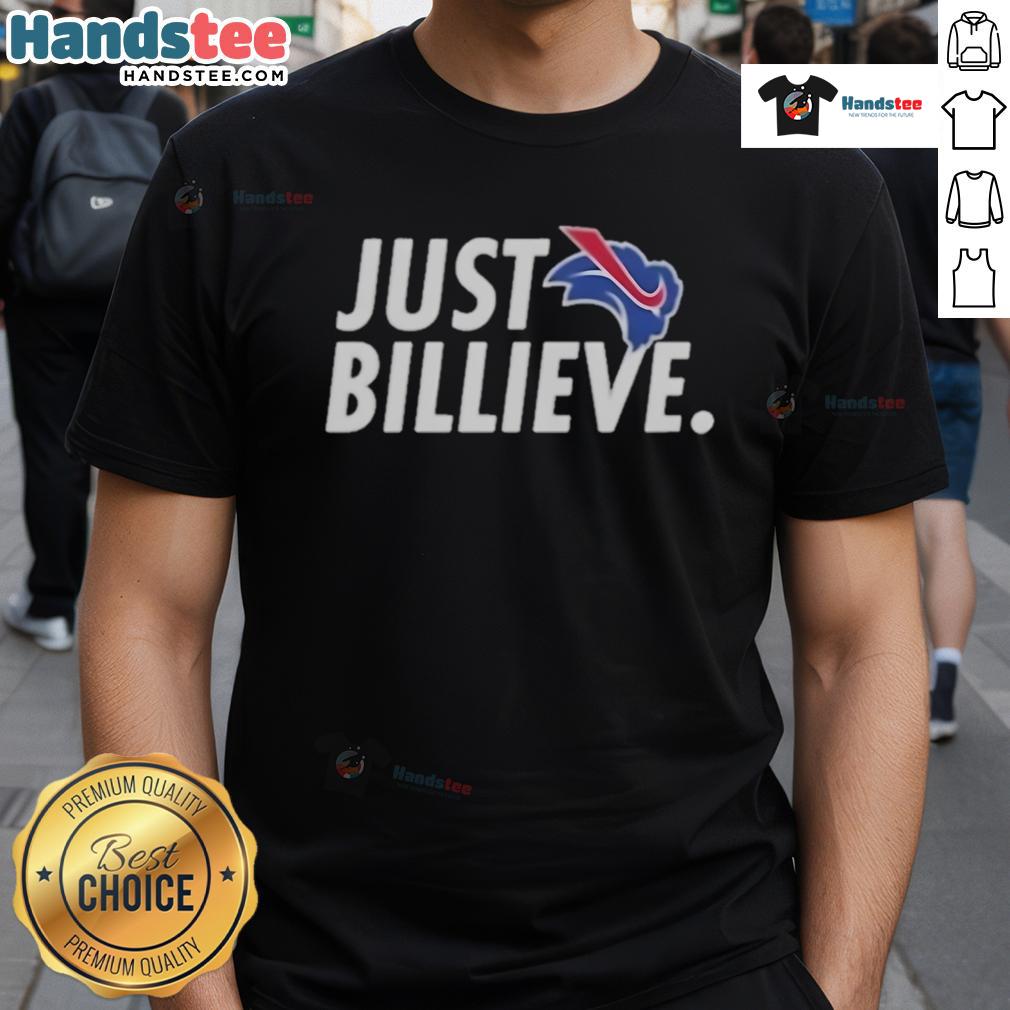 Happy Eric Wood Just Billieve T Shirt Happy Eric Wood wearing a 'Just Billieve' T-Shirt, showcasing a vibrant design perfect for fans and supporters.