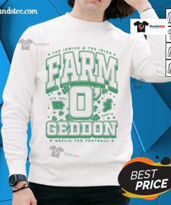Happy Farm O'Geddon Max collegiate sweatshirt featuring vibrant colors and a cozy design, perfect for campus wear.