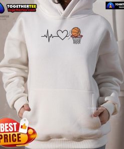 Happy Heart of the Basketball Hoodie displayed on a vibrant background, showcasing its stylish design and athletic vibe.