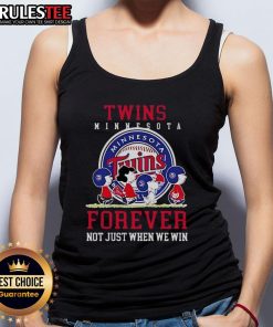 Happy Peanuts Charlie Brown and Snoopy in Minnesota Twins baseball tank top, celebrating fandom year-round, not just wins.