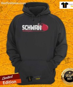 Happy Philadelphia Schwarbomb hoodie displayed on a mannequin, showcasing vibrant colors and trendy design for streetwear.