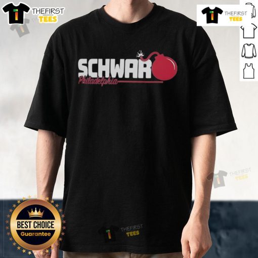 Happy Philadelphia Schwarbomb T-Shirt featuring vibrant colors and a fun design, perfect for fans of Philly style.