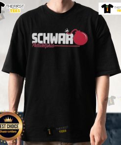 Happy Philadelphia Schwarbomb T-Shirt featuring vibrant colors and a fun design, perfect for fans of Philly style.