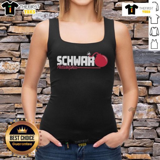 Happy Philadelphia Schwarbomb tank top featuring vibrant graphics, perfect for summer outings and casual wear.