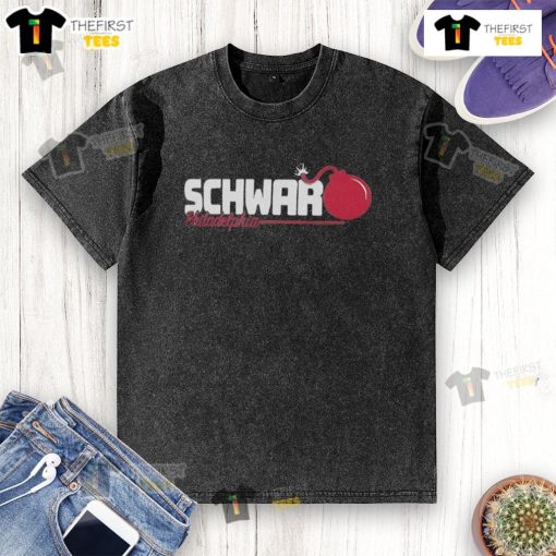 Happy Philadelphia Schwarbomb Washed T-Shirt featuring vibrant colors and a relaxed fit, perfect for casual wear.