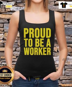 Happy worker wearing a Labour Day 2025 tank top, celebrating pride in their profession with a joyful smile.
