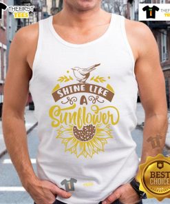 Happy Shine Like A Sunflower Tank Top featuring vibrant sunflower graphic on a stylish, comfortable fabric.