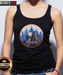 Happy Skyline Forever New York Mets baseball tank top design featuring vibrant colors and iconic city skyline.
