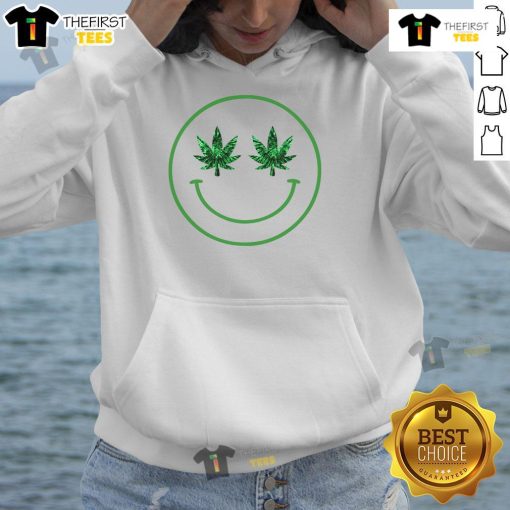 Happy smile cannabis hoodie featuring vibrant colors and a playful design, perfect for cannabis enthusiasts.