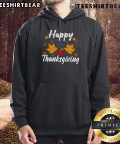 Cozy Happy Thanksgiving hoodie featuring festive autumn graphics, perfect for celebrating the holiday in style.