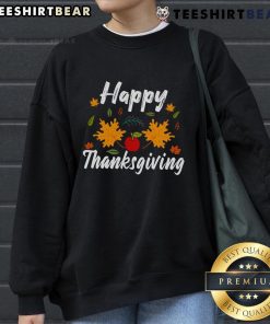 Cozy Happy Thanksgiving sweatshirt featuring festive design and autumn colors, perfect for holiday celebrations.