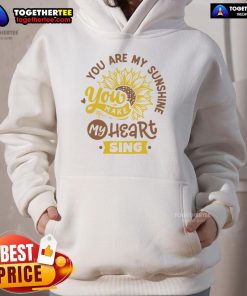 Happy You Are My Sunshine Sunflower Hoodie featuring vibrant sunflower design, perfect for cheerful casual wear.