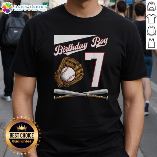 Hot Birthday Boy 7 Baseball T-Shirt featuring a vibrant design, perfect for celebrating a child's special day.