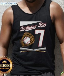 Hot Birthday Boy 7 Baseball Tank Top featuring vibrant colors and sporty design, perfect for birthday celebrations.