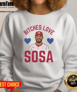 Hot Bitches Love Sosa Philadelphia Phillies sweatshirt featuring vibrant team colors and trendy design for fans.