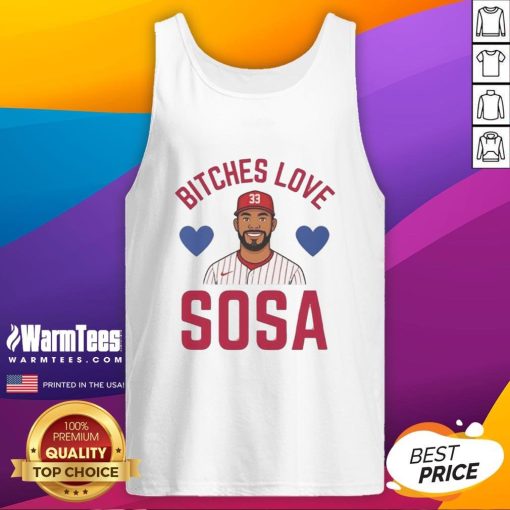 Hot Bitches Love Sosa Philadelphia Phillies tank top displayed on a stylish background, perfect for Phillies fans.