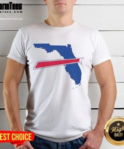 Hot Florida Buffalo Bills logo T-shirt featuring vibrant colors and stylish design for fans of the NFL team.