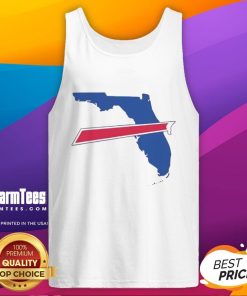 Alt Text: Hot Florida Buffalo Bills logo tank top featuring vibrant colors and stylish design perfect for game day wear.