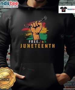 Stylish Hot-Free.ish Juneteenth Hoodie featuring vibrant colors and empowering design, perfect for celebrating freedom.
