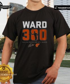 Hot Giants FC Callan Ward 300 AFL Games T-Shirt featuring team colors and design celebrating Ward's milestone.