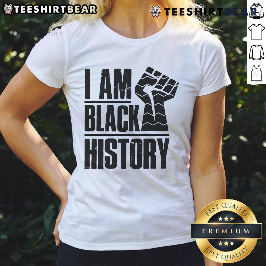 Hot I Am Black History Fist Ladies Tee Hot I Am Black History Fist Ladies Tee featuring a bold graphic fist symbolizing empowerment and pride in Black history.