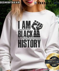 Hot I Am Black History Fist Sweatshirt featuring a powerful fist design celebrating Black history and empowerment.