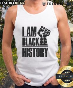 Hot I Am Black History Fist Tank Top showcasing a powerful design celebrating Black heritage and pride.
