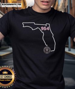 Hot Inter Miami CF 954 Area Code State T-Shirt featuring vibrant design and team colors for soccer fans.