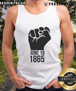 Hot June 19, 1865 Fist Tank Top featuring a bold fist graphic, perfect for summer fashion and activism statements.