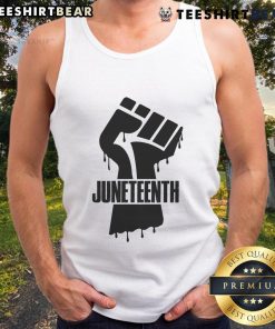Hot Juneteenth Black Fist Tank Top showcasing a bold design celebrating Black history and pride, perfect for Juneteenth festivities.