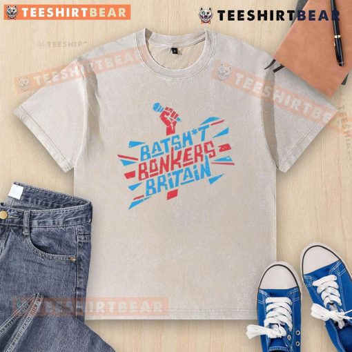 Katie Hopkins Batshit Bonkers Britain Tour 2025 washed t-shirt featuring bold graphics and vibrant colors.