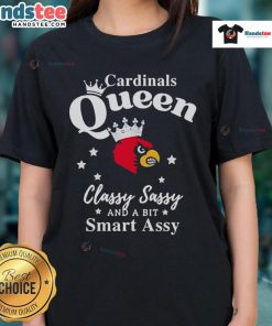 Alt Text: Hot Louisville Cardinals Queen Classy Sassy and a Bit Smart Assy ladies tee featuring vibrant team colors and stylish design.