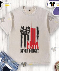 Hot Never Forget September 11 Twin Towers washed t-shirt showcasing a tribute design to honor the iconic skyline.