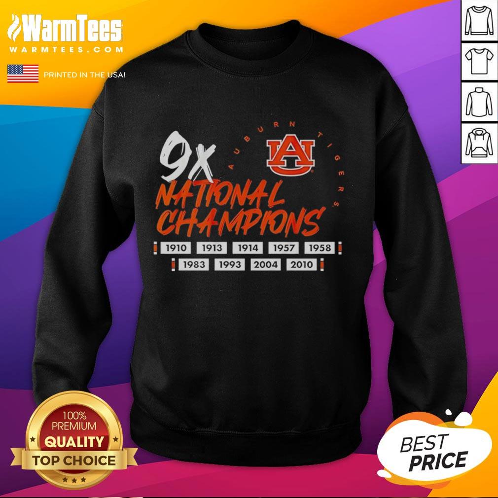 Hot Nine Time National Champions Auburn Tigers Football Logo Sweatshirt Alt Text: Auburn Tigers football logo sweatshirt celebrating nine-time national champions, perfect for fans and alumni.