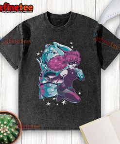 Hot Singing Hero Vaporwave Retro Anime Washed T-Shirt featuring vibrant graphics and a stylish vintage design.