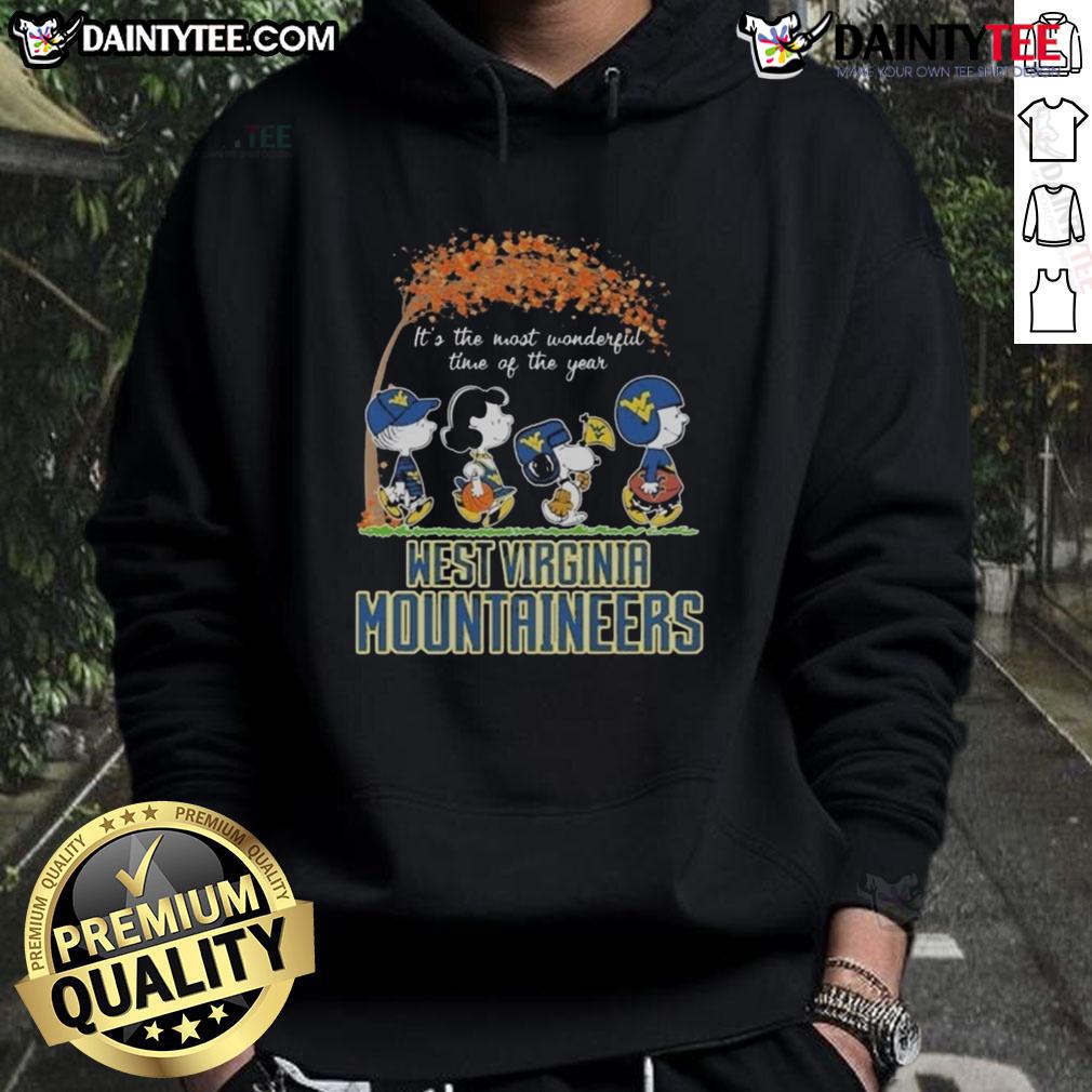 Hot Snoopy The Peanuts X Michigan Wolverines It's The Most Wonderful Time Of The Year Hoodie Alt Text: Cozy Hot Snoopy Peanuts X Michigan Wolverines hoodie, perfect for celebrating the most wonderful time of the year.
