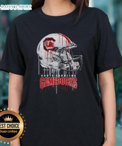 Hot South Carolina Gamecocks dripping football helmet ladies tee, perfect for fans showcasing team spirit and style.