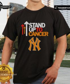 Hot Stand Up To Cancer New York Yankees T-Shirt featuring bold logo design and vibrant team colors, perfect for fans.