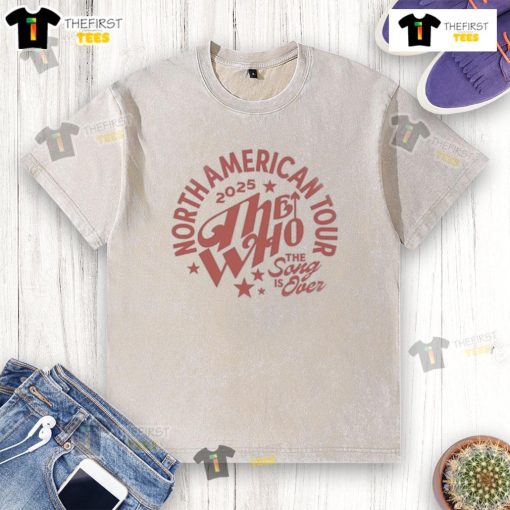 Hot The Song Is Over Tour North American Tour washed t-shirt featuring vibrant graphics and tour details.