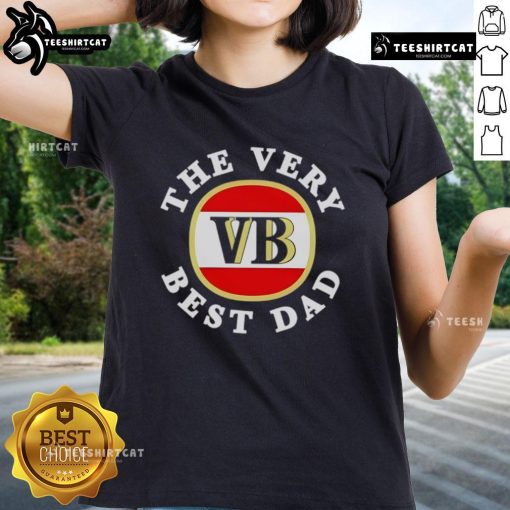 Hot The Very Best Dad Heritage Logo Ladies Tee showcasing a stylish design perfect for celebrating Father's Day.