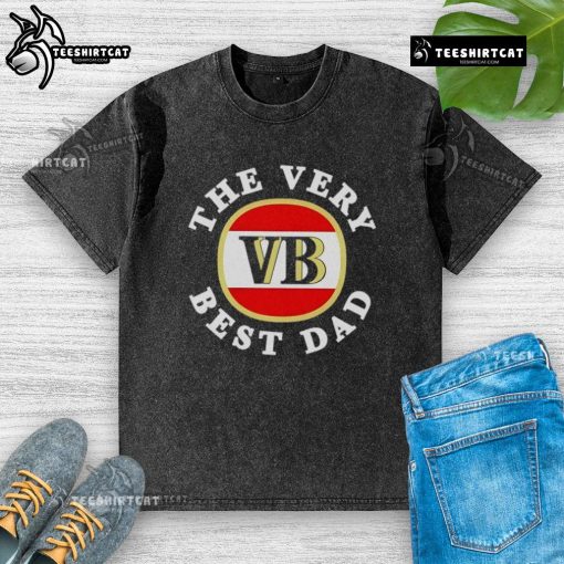 Alt Text: Hot The Very Best Dad Heritage Logo Washed T-Shirt featuring a vintage design perfect for Father's Day gifts.