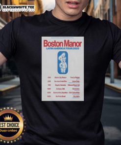 Hot Tour Latin America 2025 Boston Manor Poster T-Shirt featuring vibrant design and bold graphics for fans.