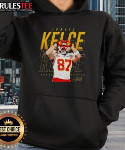 Alt Text: Hot Travis Kelce Kansas City Chiefs heart hoodie in stylish design, perfect for fans supporting their team.