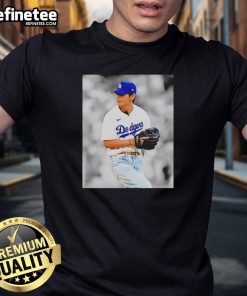 Stylish 'Hot V BTS X Los Angeles Dodgers Superstar Pose' T-Shirt featuring vibrant graphics and a trendy design for fans.