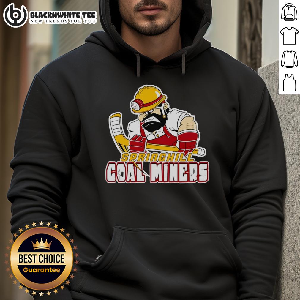 Hot Vintage Springhill Coal Miners Hoodie Hot Vintage Springhill Coal Miners Hoodie showcasing retro design and rich history, perfect for coal mining enthusiasts.