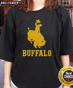 Hot Wyoming Buffalo Ladies Tee featuring a stylish buffalo graphic, perfect for casual wear and showcasing Western pride.