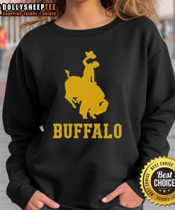 Cozy Hot Wyoming Buffalo Sweatshirt featuring a vibrant buffalo graphic, perfect for outdoor adventures and winter warmth.