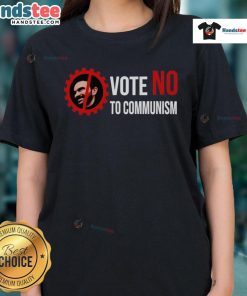 Hot Zohran Mamdani Vote No to Communism Ladies Tee - stylish graphic tee promoting anti-communism message for women.